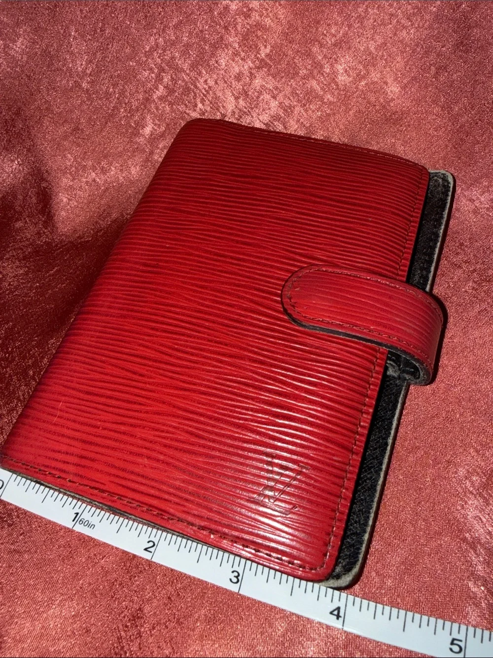 Louis Vuitton Red Epi Leather Agenda Cover with Snap